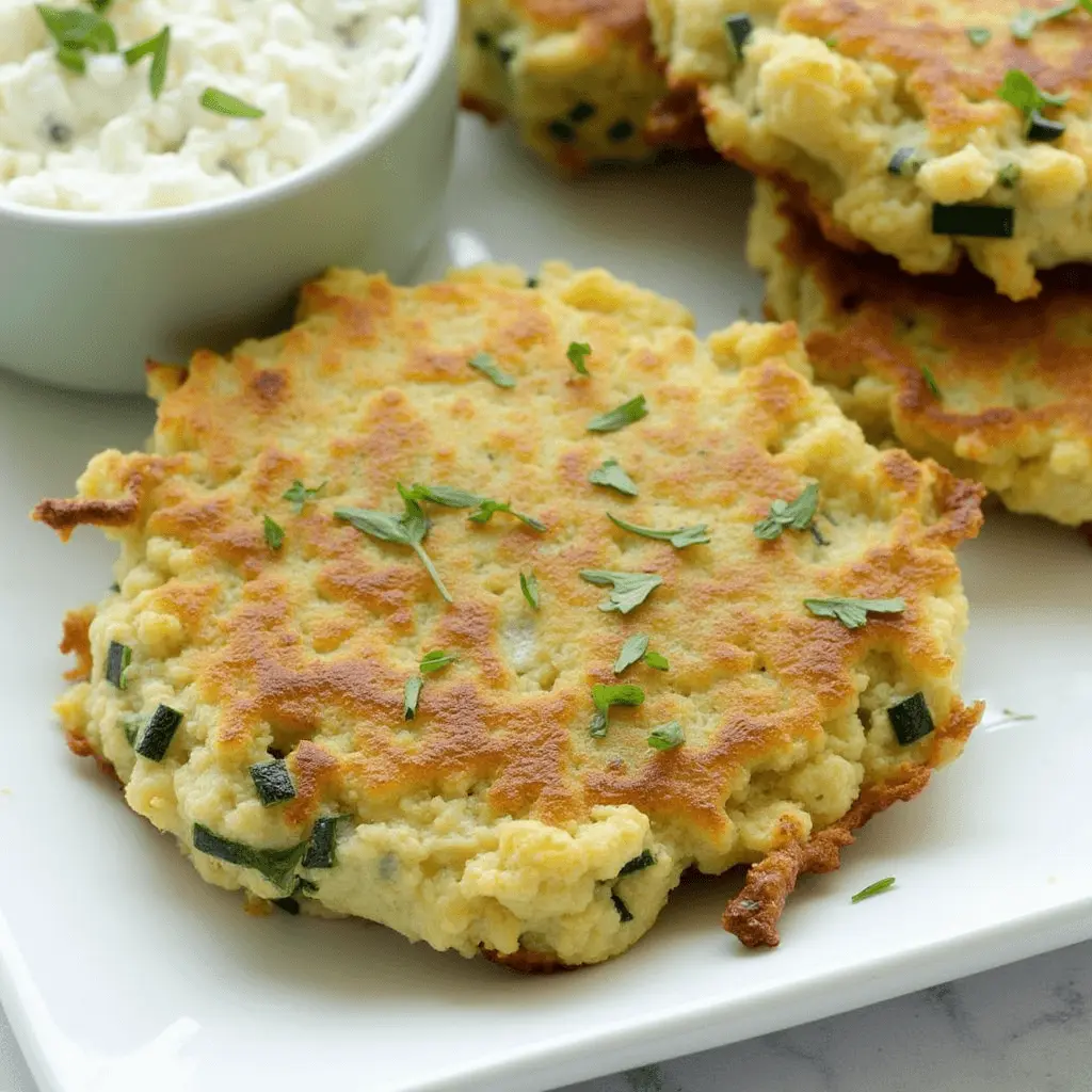 How to Make Easy Cottage Cheese Recipes for Busy Lifestyles Cottage cheese and zucchini fritters on a plate.