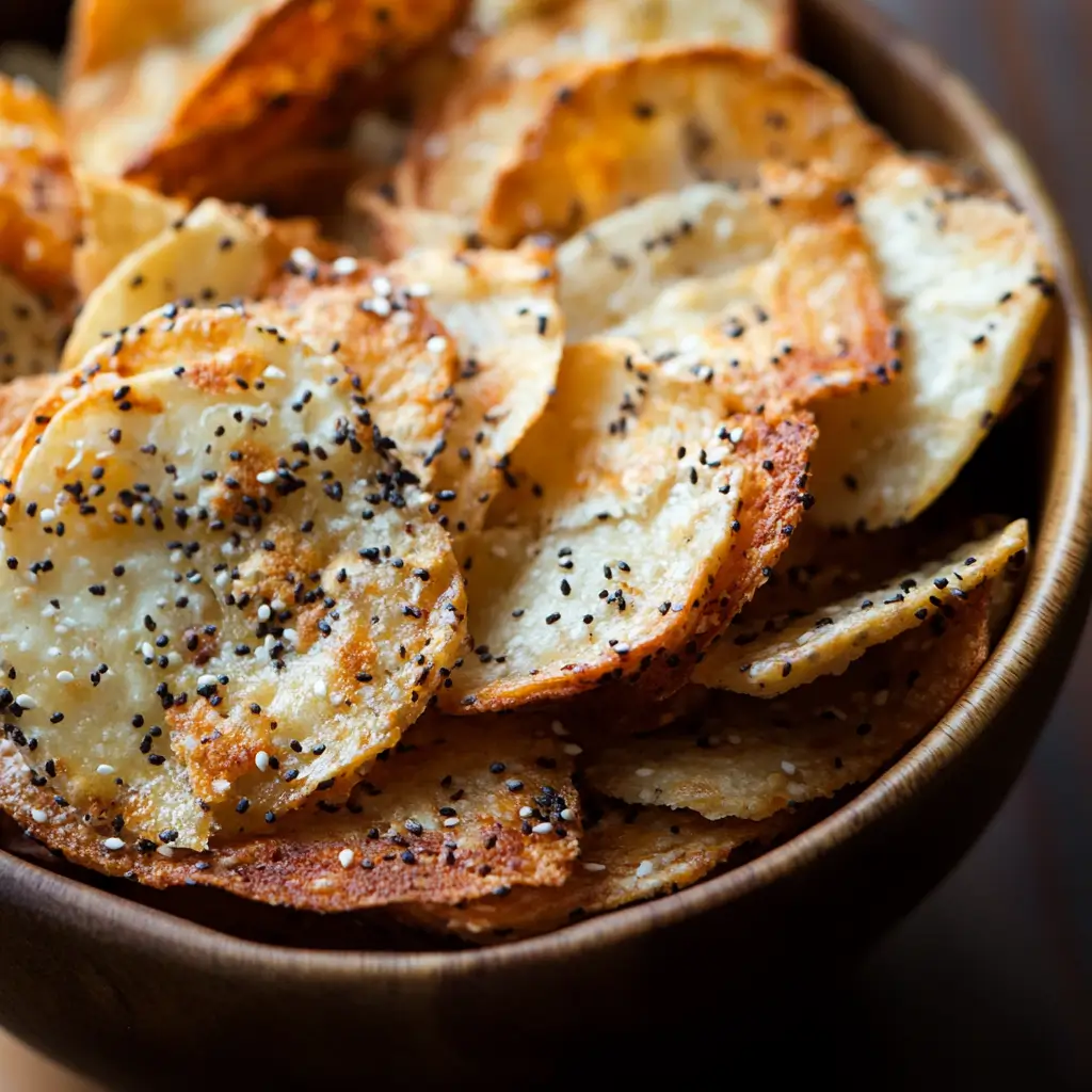 How To Make Bagel Chips At Home: Crispy & Irresistible! A close-up shot of bagels sliced into thin, even pieces, ready to be baked into chips.
