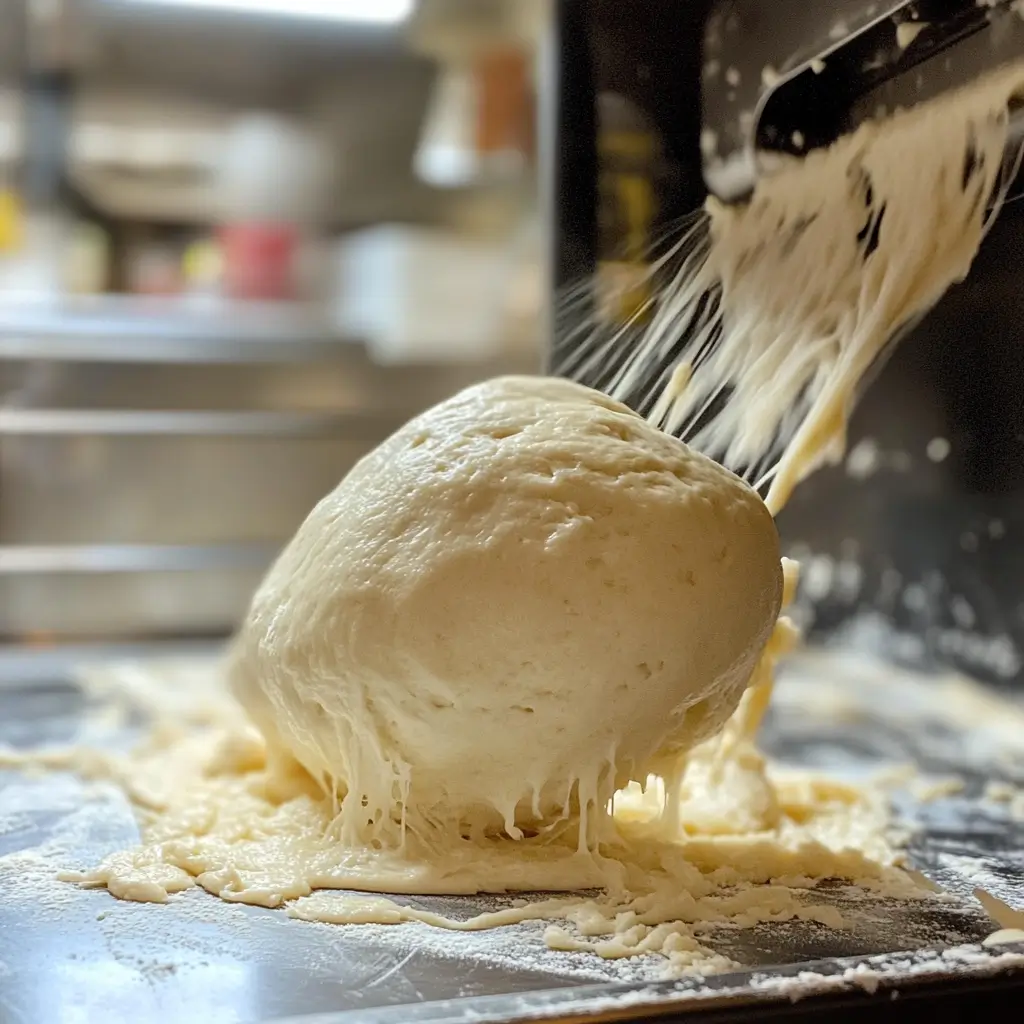How To Make Perfect Focaccia Bread In A Bread Machine A bread machine with freshly mixed focaccia dough inside, showing the texture and consistency of the dough.