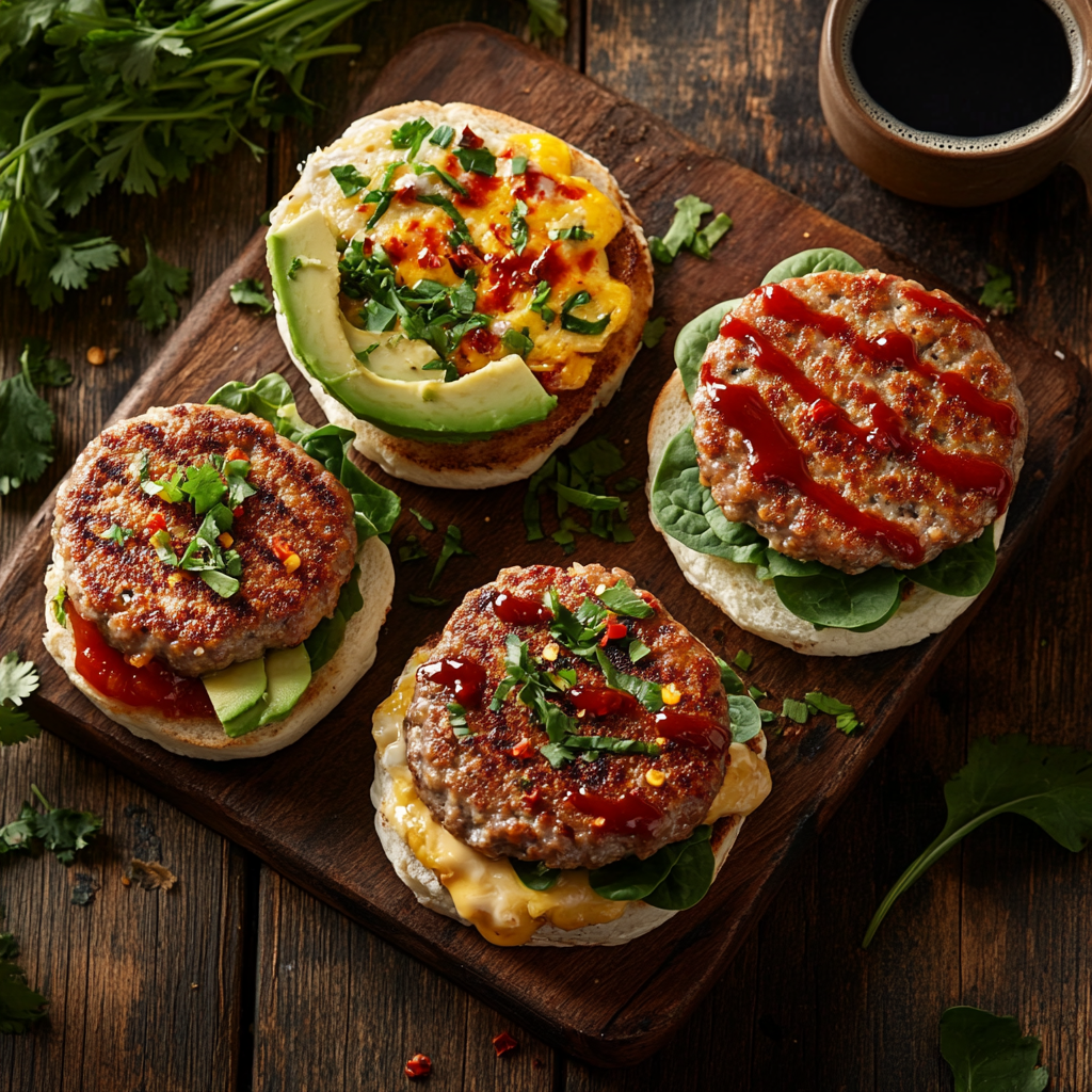 Make Mornings Better with a Delicious Jimmy Dean Breakfast Sandwich Three different Jimmy Dean breakfast sandwiches with various toppings like avocado, spinach, and hot sauce